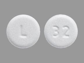 Suddenly stopping this medication may cause serious (possibly fatal) withdrawal. . Small round white pill with l on one side and 32 on the other